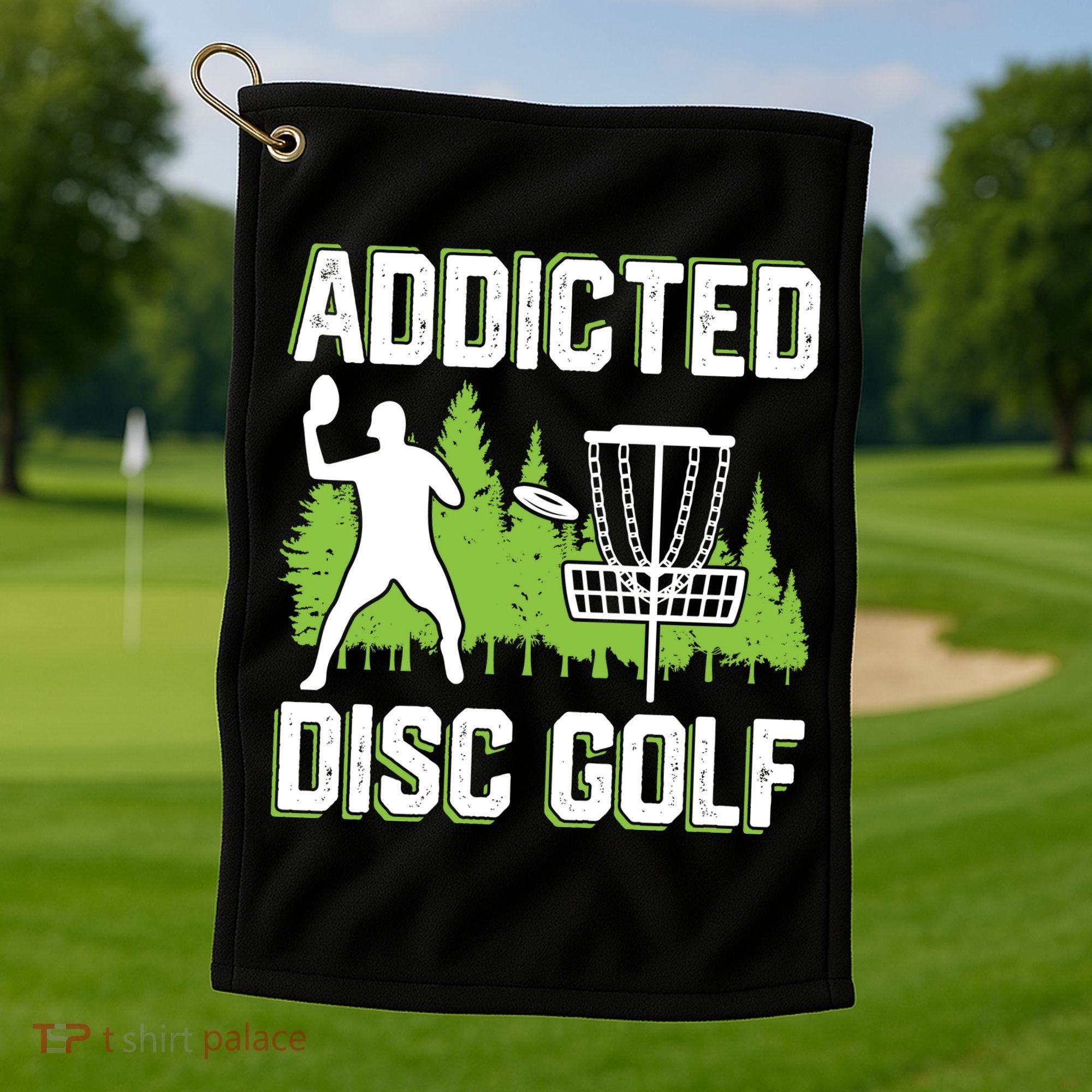 Addicted Disc Golf Tree Frisbee Golf Lovers Gift Golf Towel