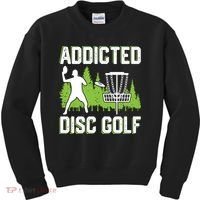Addicted Disc Golf Tree Frisbee Golf Lovers Gift Kids Sweatshirt thumb 0