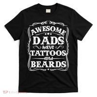 Awesome Dads Have Beards And Tattoos Funny T-Shirt thumb 0