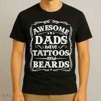 Awesome Dads Have Beards And Tattoos Funny T-Shirt thumb 3