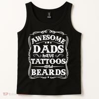 Awesome Dads Have Beards And Tattoos Funny Tank Top thumb 2