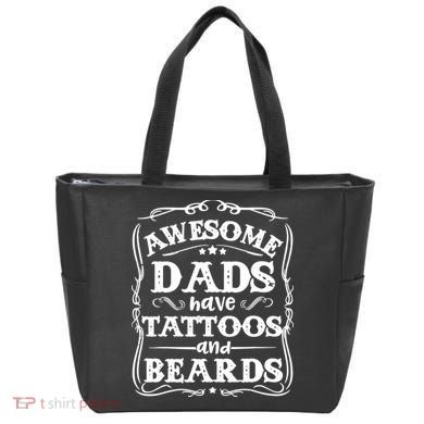Awesome Dads Have Beards And Tattoos Funny Bag