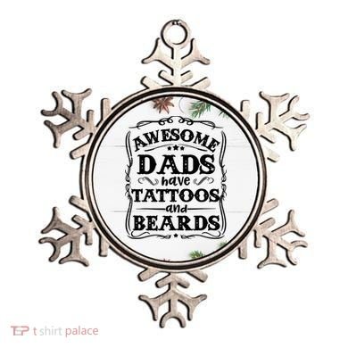 Awesome Dads Have Beards And Tattoos Funny Ornament