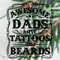 Awesome Dads Have Beards And Tattoos Funny Ornament thumb 1