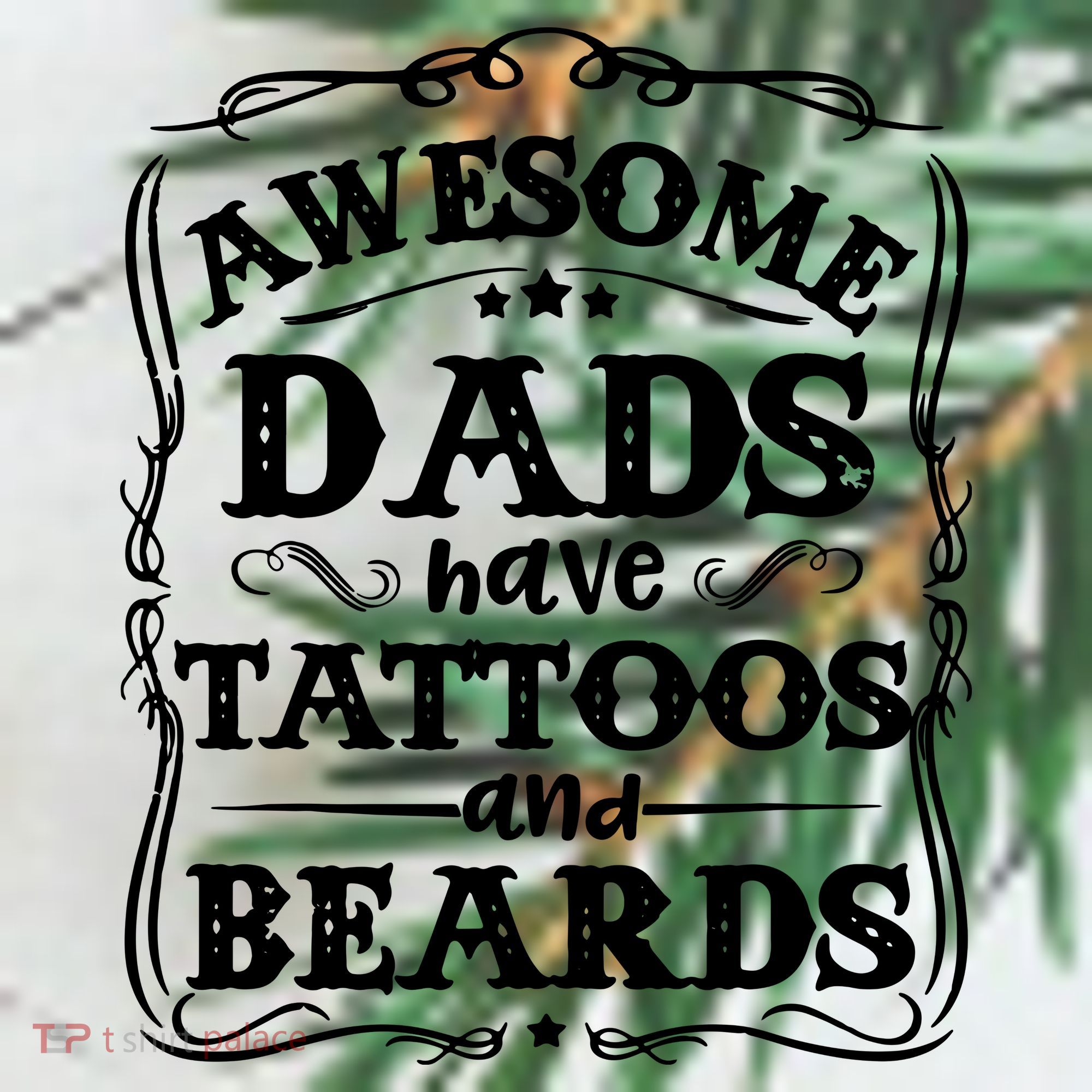 Awesome Dads Have Beards And Tattoos Funny Ornament