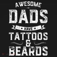Awesome Dads Have Tattoos And Beards Gift Funny FatherS Day Coaster thumb 2