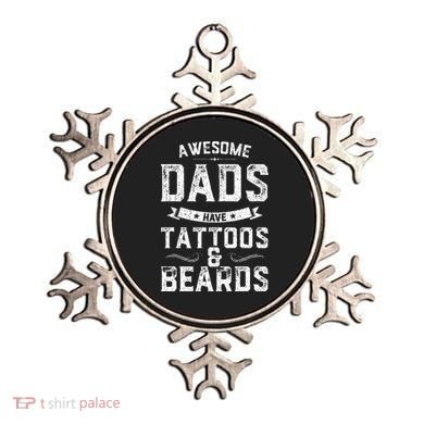 Awesome Dads Have Tattoos And Beards Gift Funny FatherS Day Ornament