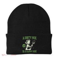 A Dirty Hoe Is A Happy Hoe Funny Gardening Plant Lover Women Beanie thumb 0