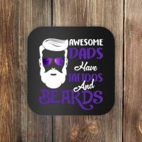 Awesome Dads Have Tattoos And Beards Coaster thumb 0