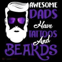 Awesome Dads Have Tattoos And Beards Coaster thumb 2