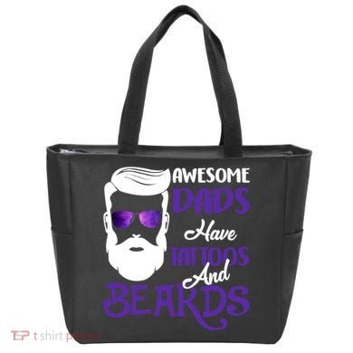 Awesome Dads Have Tattoos And Beards Bag