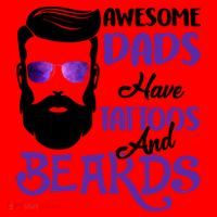 Awesome Dads Have Tattoos And Beards Santa Hat thumb 1