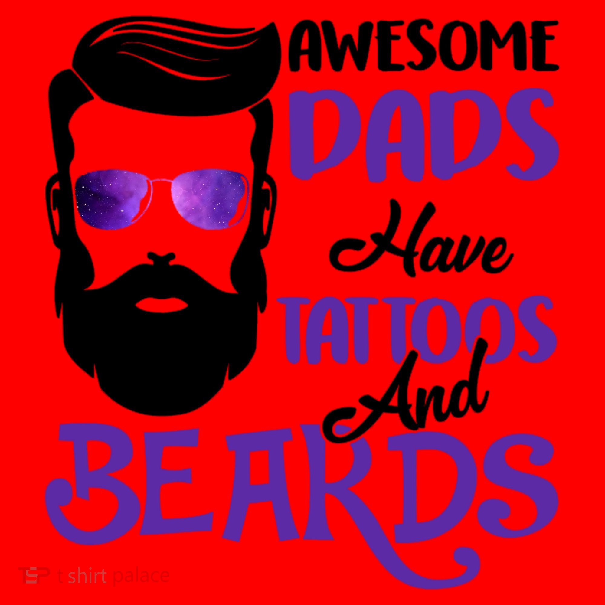 Awesome Dads Have Tattoos And Beards Santa Hat