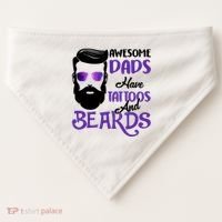 Awesome Dads Have Tattoos And Beards USA-Made Doggie Bandana thumb 0