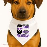 Awesome Dads Have Tattoos And Beards USA-Made Doggie Bandana thumb 1