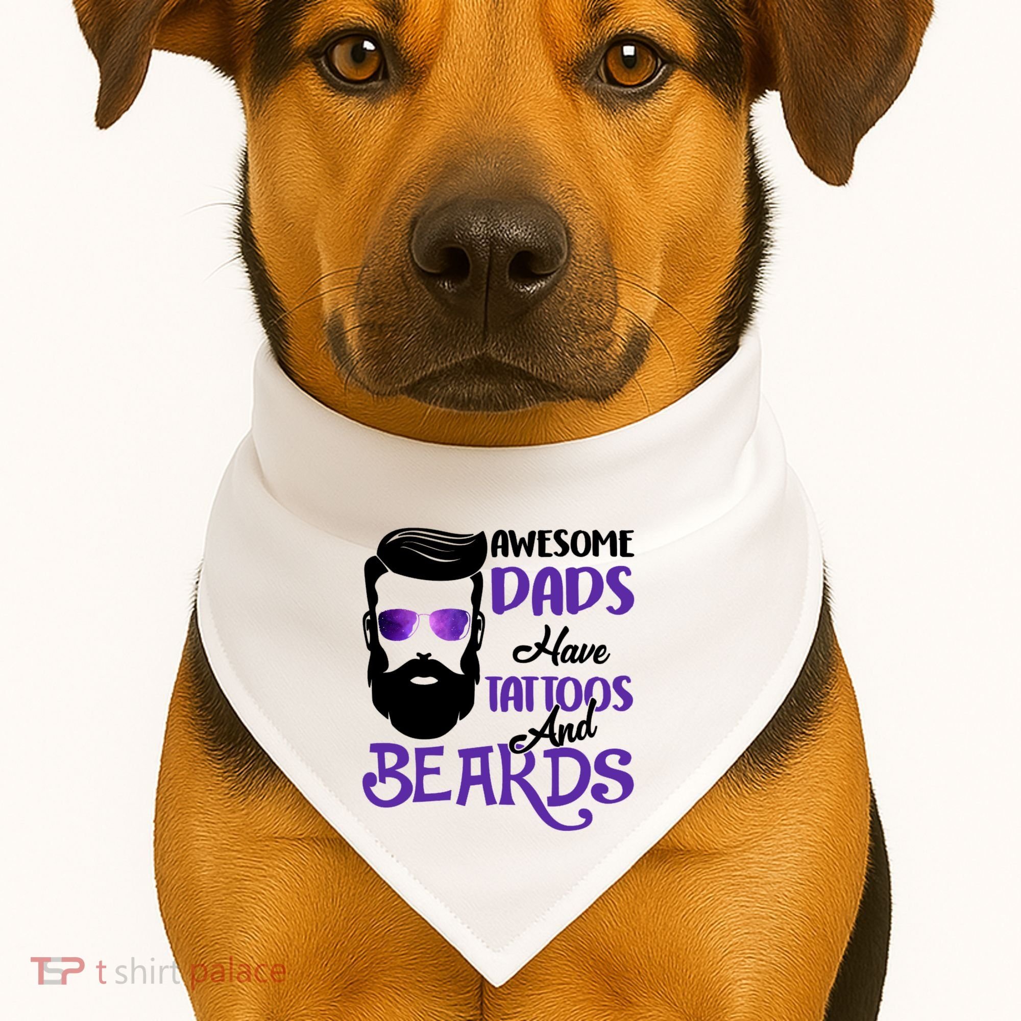 Awesome Dads Have Tattoos And Beards USA-Made Doggie Bandana