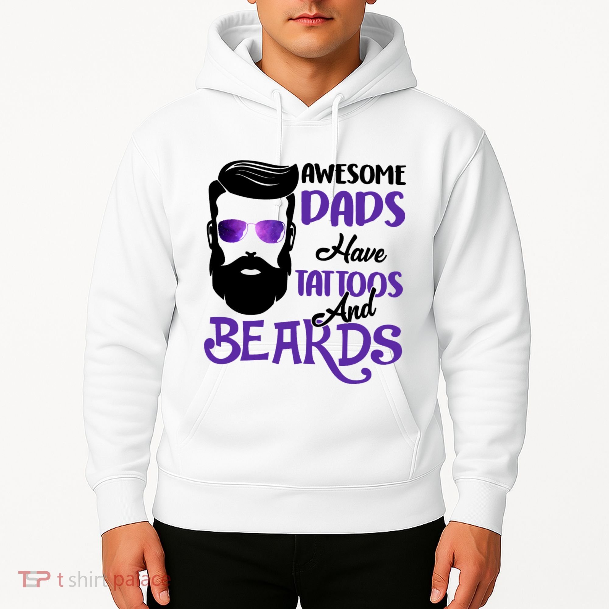 Awesome Dads Have Tattoos And Beards Hoodie