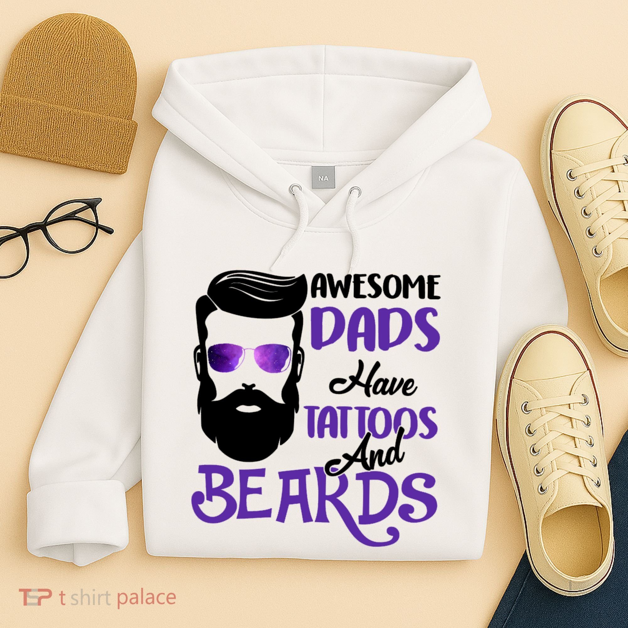 Awesome Dads Have Tattoos And Beards Hoodie
