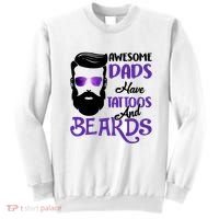 Awesome Dads Have Tattoos And Beards Sweatshirt thumb 0