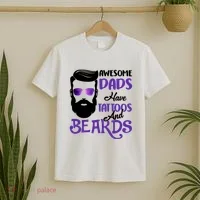 Awesome Dads Have Tattoos And Beards T-Shirt thumb 2