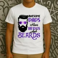 Awesome Dads Have Tattoos And Beards T-Shirt thumb 3