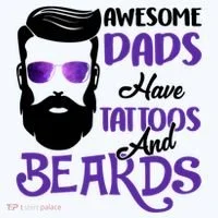 Awesome Dads Have Tattoos And Beards Bucket Hat thumb 4