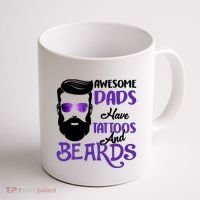 Awesome Dads Have Tattoos And Beards Coffee Mug thumb 1