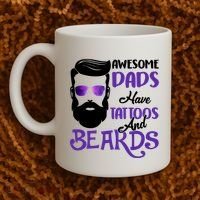 Awesome Dads Have Tattoos And Beards Coffee Mug thumb 2