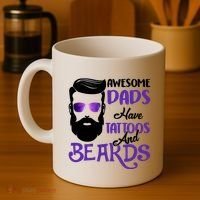 Awesome Dads Have Tattoos And Beards Coffee Mug thumb 4