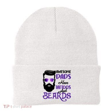 Awesome Dads Have Tattoos And Beards Beanie