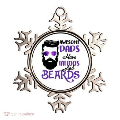Awesome Dads Have Tattoos And Beards Ornament