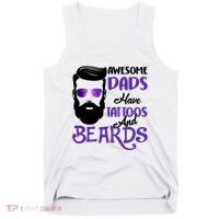Awesome Dads Have Tattoos And Beards Tank Top thumb 0