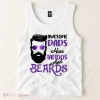 Awesome Dads Have Tattoos And Beards Tank Top thumb 2