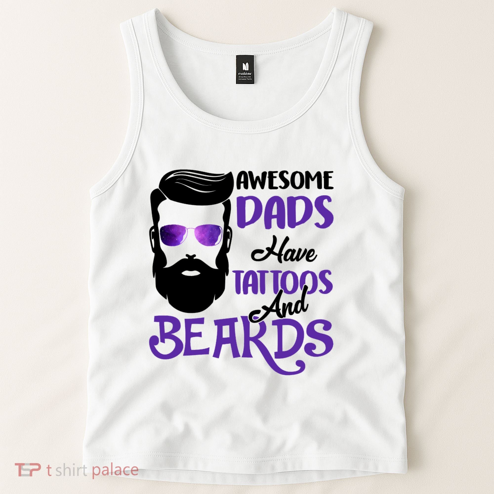 Awesome Dads Have Tattoos And Beards Tank Top