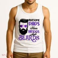 Awesome Dads Have Tattoos And Beards Tank Top thumb 3