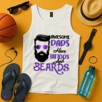 Awesome Dads Have Tattoos And Beards Tank Top thumb 4