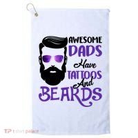 Awesome Dads Have Tattoos And Beards Golf Towel thumb 0