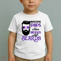 Awesome Dads Have Tattoos And Beards Toddler T-Shirt thumb 2