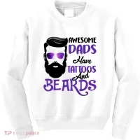 Awesome Dads Have Tattoos And Beards Kids Sweatshirt thumb 0
