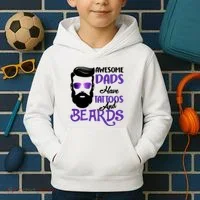 Awesome Dads Have Tattoos And Beards Kids Hoodie thumb 2