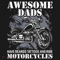 Awesome Dads Have Tattoo Beards Ride Motorcycles Fathers Day Doggie Tank thumb 4