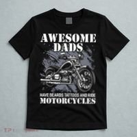 Awesome Dads Have Tattoo Beards Ride Motorcycles Fathers Day T-Shirt thumb 5