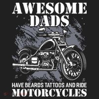 Awesome Dads Have Tattoo Beards Ride Motorcycles Fathers Day Tumbler thumb 3