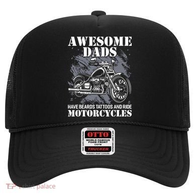 Awesome Dads Have Tattoo Beards Ride Motorcycles Fathers Day Hat