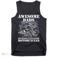 Awesome Dads Have Tattoo Beards Ride Motorcycles Fathers Day Tank Top thumb 0