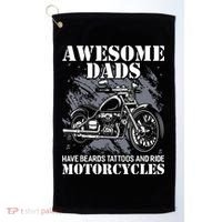 Awesome Dads Have Tattoo Beards Ride Motorcycles Fathers Day Golf Towel thumb 0