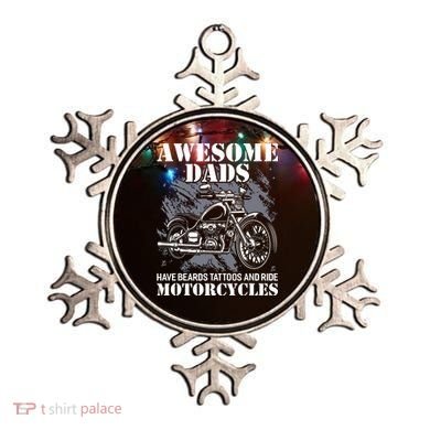 Awesome Dads Have Tattoo Beards Ride Motorcycles Fathers Day Ornament