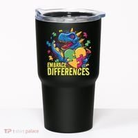 Autism Dinosaur Holding Puzzle Heart Tumbler thumb 0