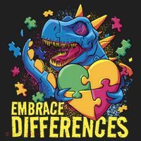 Autism Dinosaur Holding Puzzle Heart Tumbler thumb 3