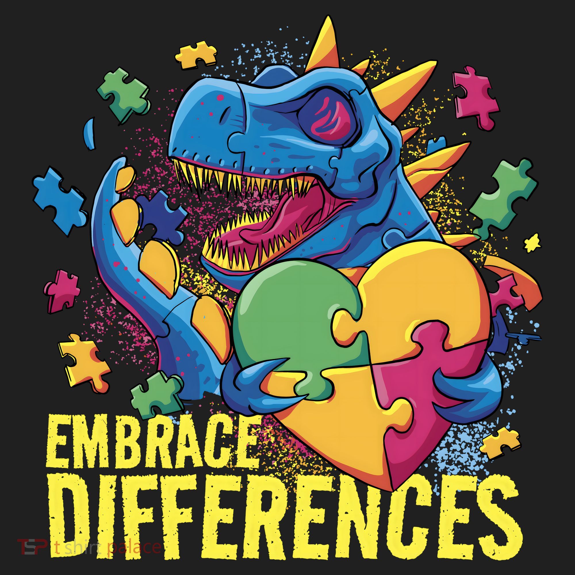 Autism Dinosaur Holding Puzzle Heart Tumbler